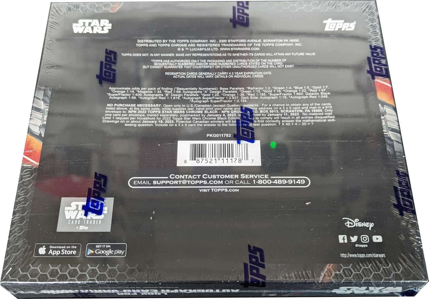 Sealed Topps 2022 Star Wars Chrome Black Hobby Box with Star Wars base cards