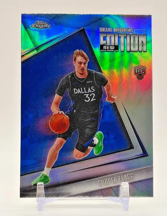 Topps 2025-26 Chrome New Edition Rookie Cooper Flagg Mavericks RC GR-1 Refractor - Basketball Card Single