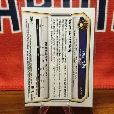 Topps 2025 Bowman Chrome Prospects BCP-120 Luis Peña Milwaukee Brewers MLB - Baseball Card Single