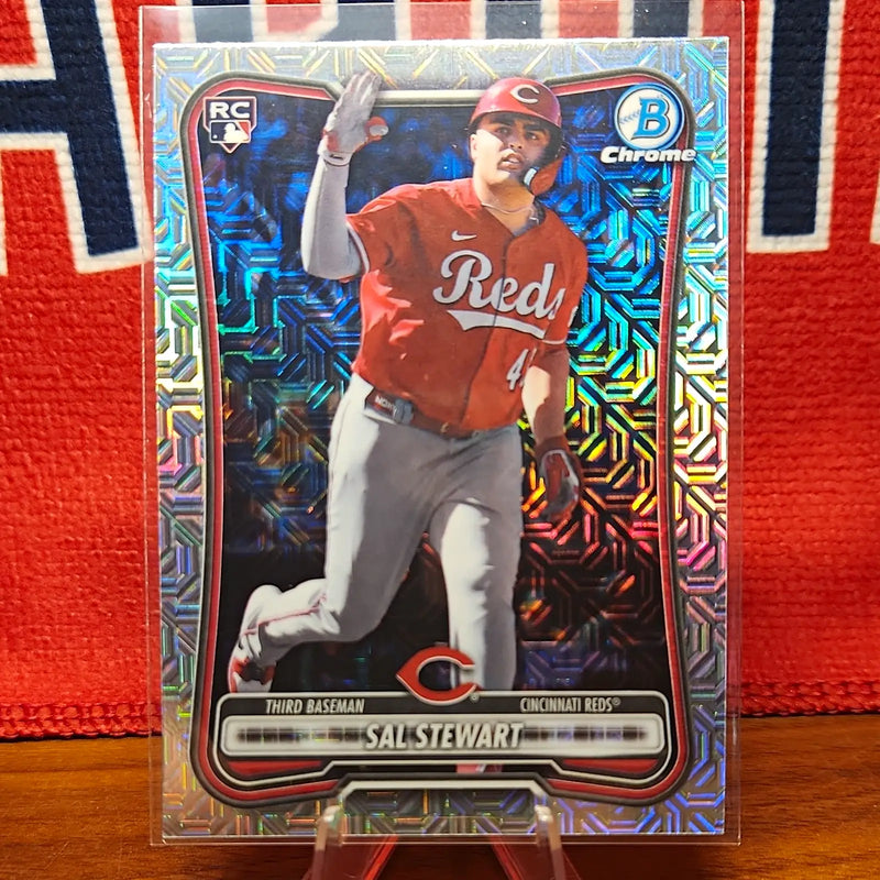 Topps 2025 Bowman Chrome Sal Stewart RC #61 Mega Box Mojo Refractor Reds MLB - Baseball Card Single