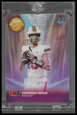 Topps 2025 Bowman University Chrome CASE HIT Dean’s List Carson Beck #DL-4 Miami - Football Card Single