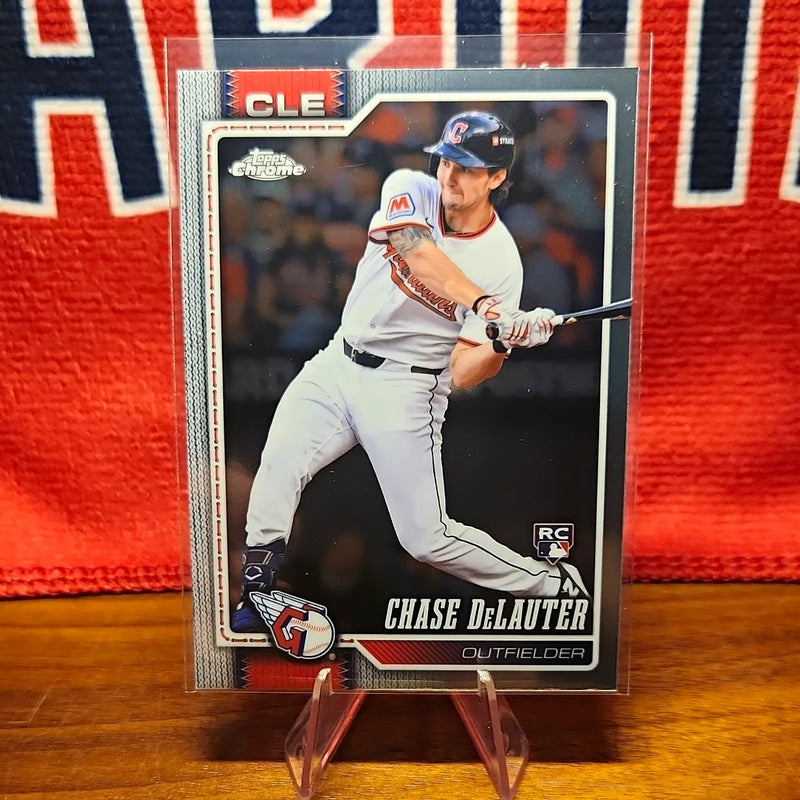 Topps 2025 Topps Chrome Chase DeLauter RC Rookie #284 MLB Cleveland Guardians - Baseball Card Single
