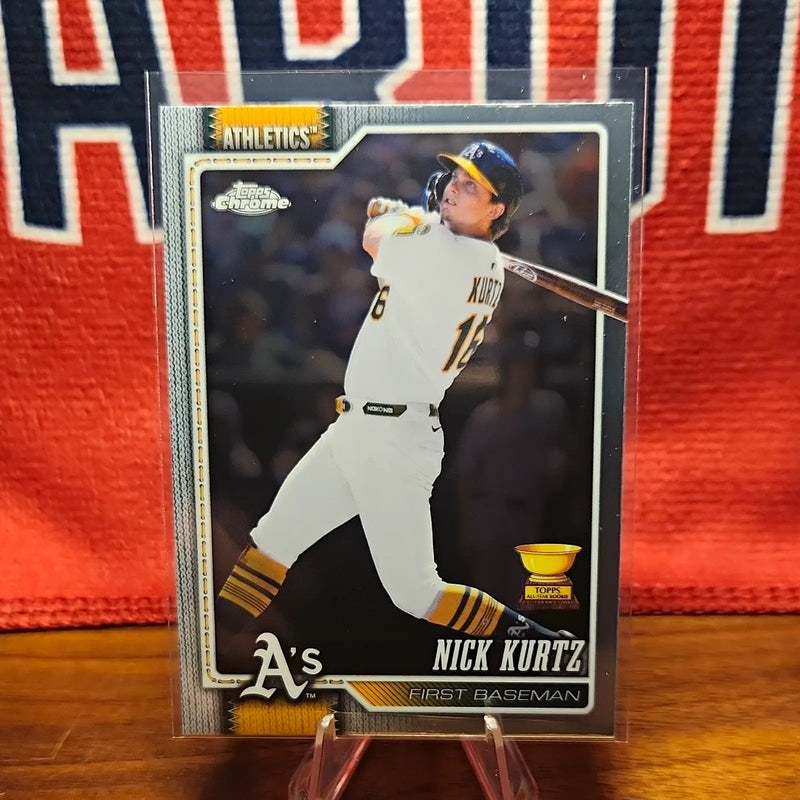 Topps 2025 Topps Chrome Nick Kurtz #250 Oakland Athletics MLB Baseball Card - Baseball Card Single