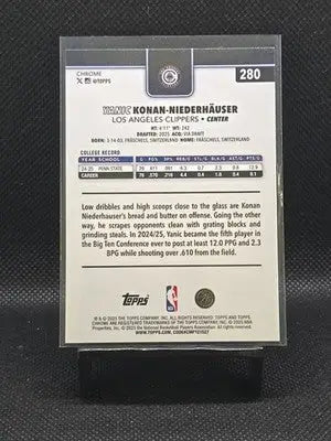 Topps 2025 Chrome Yanic Konan-Niederhauser Rookie X-Fractor #280 - Basketball Card Single