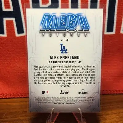 Topps 2026 Bowman Alex Freeland Mega Futures RC Rookie Insert #MF-18 Dodgers - Baseball Card Single