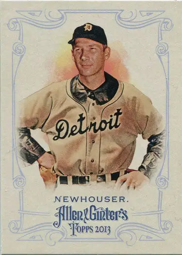 Baseball player in Detroit Tigers uniform featured on Topps Allen Ginter Base Card Hal Newhouser