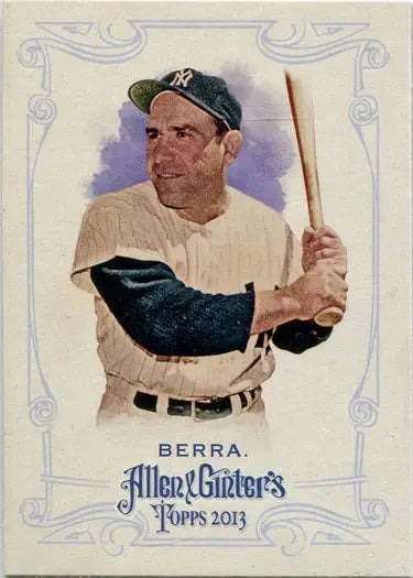 Topps Allen & Ginter Base Card featuring Yogi Berra with a bat for New York Yankees