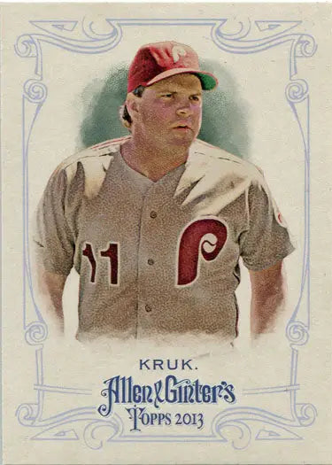 Baseball player John Kruk in Philadelphia Phillies uniform on Topps Allen base card 333
