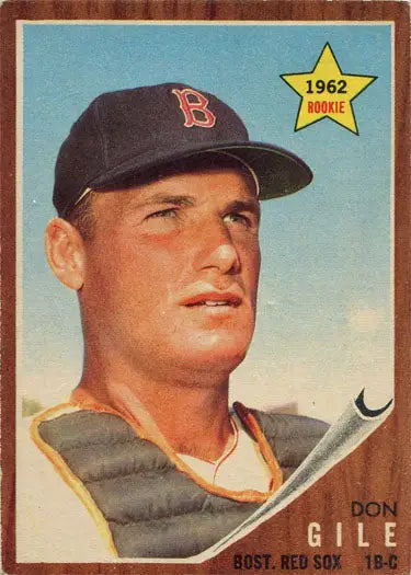 Topps Baseball 1962 Base Card featuring Boston Red Sox player Don Gile trading card