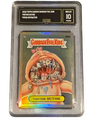 Topps Chrome Garbage Pail Kids 2022 Toothie Ruthie #203a Refractor GMA 10 Graded - Non-Sports Card Single