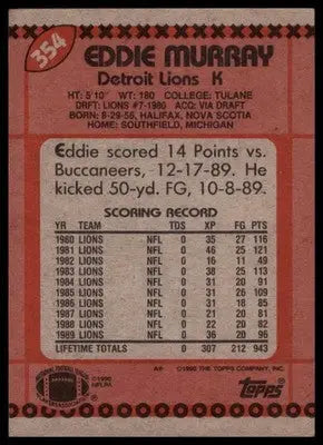 Topps Eddie Murray 354 Detroit Lions