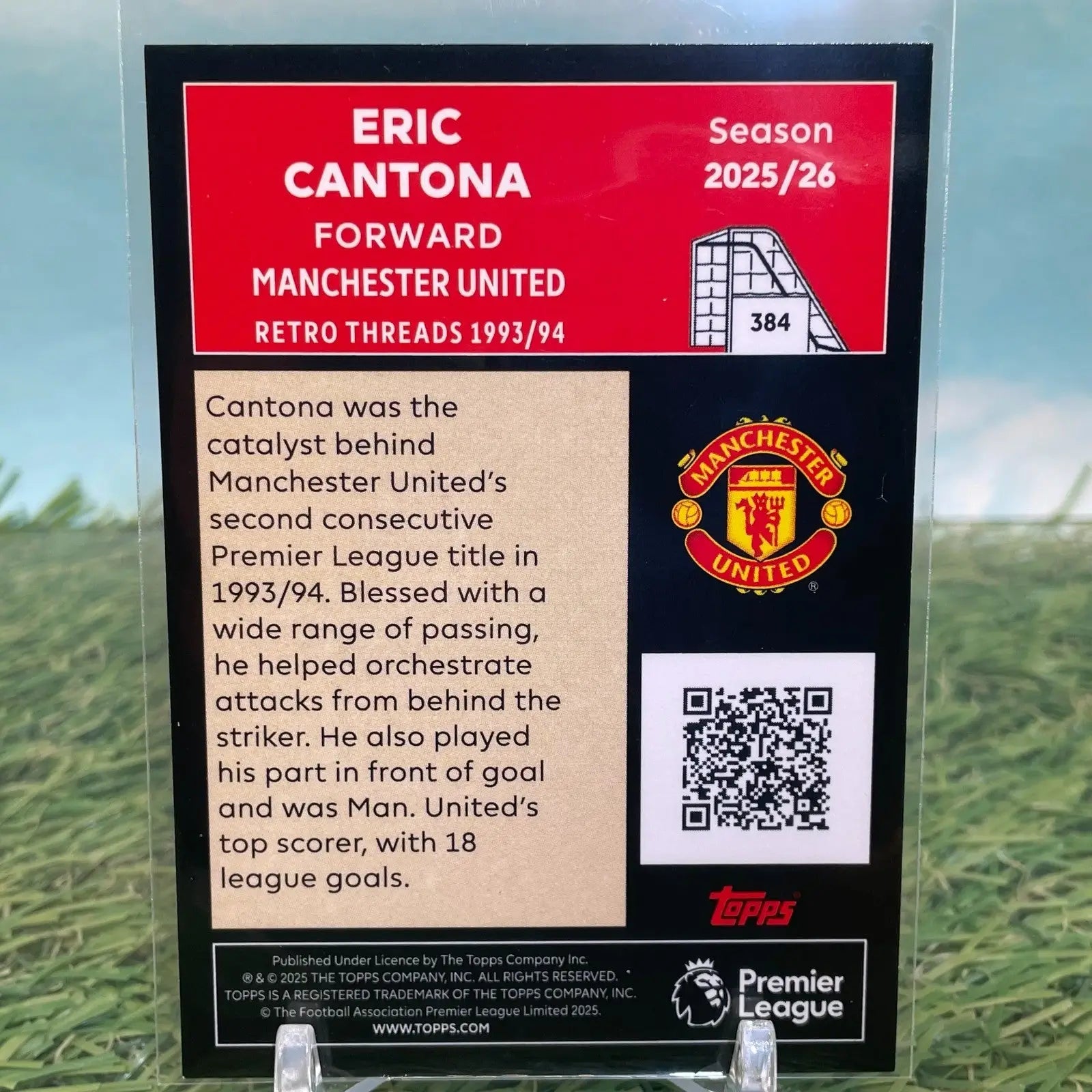 Topps Premier League 2026 Card Retro Eric Cantona - Manchester United - Soccer Card Single