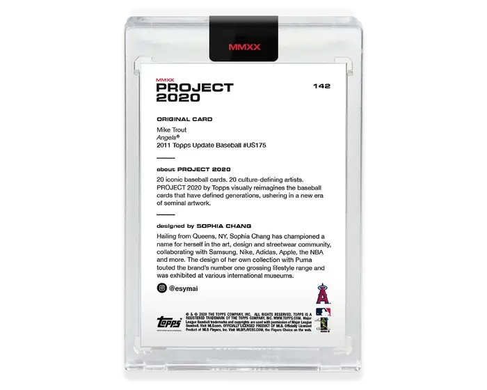 Topps PROJECT 2020 Card #142 - 2011 Mike Trout by Sophia Chang Angels