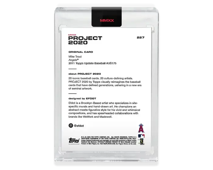 Topps PROJECT 2020 Card #227 - 2011 Mike Trout by Efdot Angels