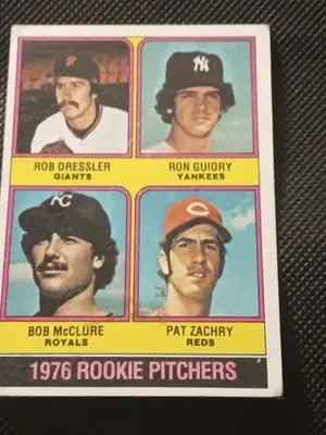Topps - Ron Guidry 1976 (RC) & 1977. 2 card lot. ’76 VG+ w/front crease. ’77 EX+ - Baseball Card Single