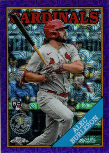 Alec Burleson baseball card from Topps Series 2 Chrome Silver Parallel 23/75