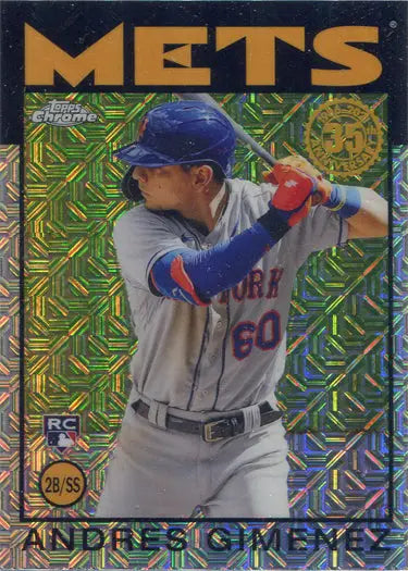 Topps Series One Baseball 2021 Chrome Silver Card 86BC-46 Andres Gimenez - Baseball Card Single