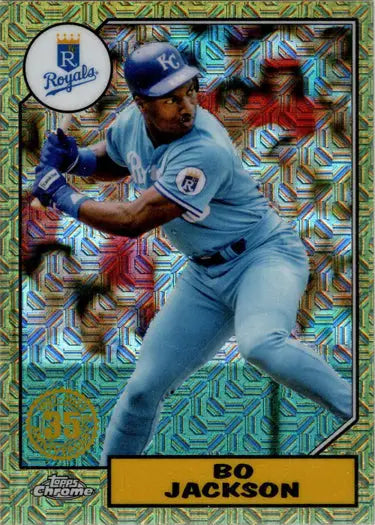 Bo Jackson baseball card from Topps Series One 2022 Chrome Silver Card collection