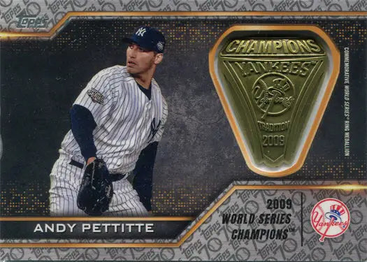 Baseball card of New York Yankees pitcher with World Series ring emblem, Ring Relic Card