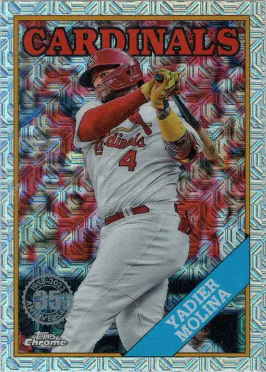 Yadier Molina in batting stance on Topps Chrome Silver Card 2T88C-21 for Cardinals