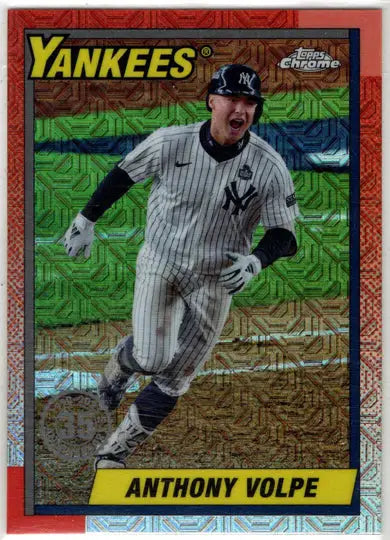 Anthony Volpe baseball card from Topps Series Two 2025 Chrome Silver Card T90C-130