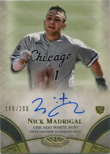 Topps Tier One Baseball 2021 Break Out Auto Card BOA-NM Nick Madrigal 188/200 - Baseball Card Single