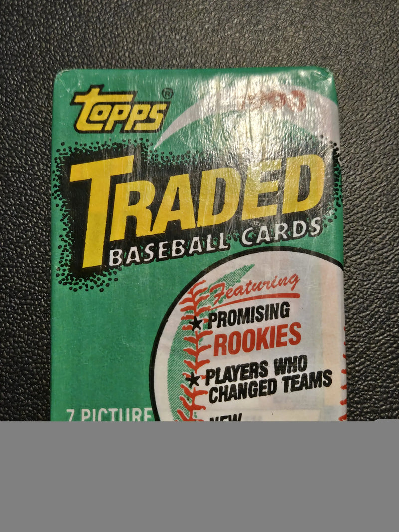 Topps Traded 1990 1991 Baseball Cards Lot 8 Sealed Wax Packs 7 Card Packs - Baseball Card Box