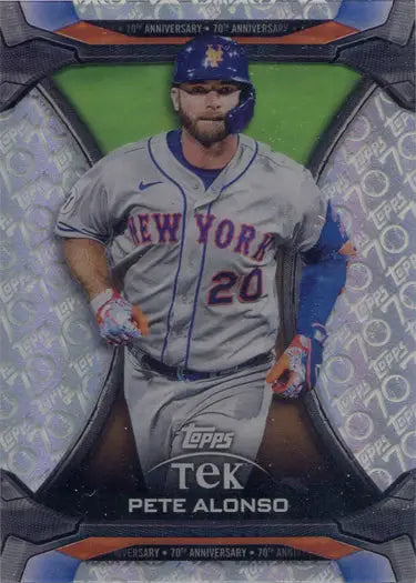 Pete Alonso baseball card from Topps Update Baseball 2021 Tek 70th Anniversary TTA-15
