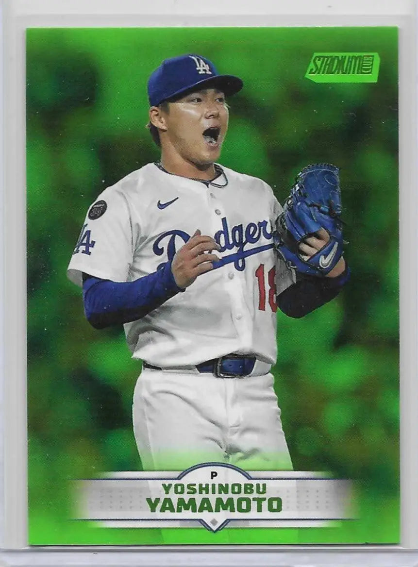 Topps Yoshinobu Yamamoto Green Parallel Dodgers 2025 Stadium Club #184 C-53 - Baseball Card Single