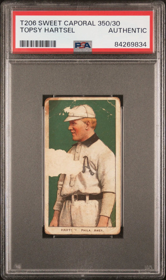 Topsy Hartsel 1909-11 T206 Sweet Caporal 350/30 PSA Authentic - Baseball Card Single