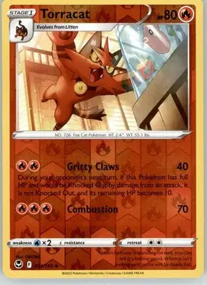 Torracat - Silver Tempest - 031/195 - Reverse Holo LP Pokemon - Pokémon Card Single