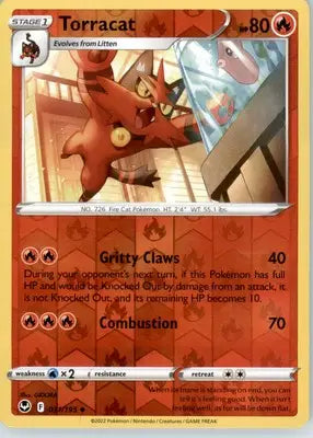 Torracat - SWSH12: Silver Tempest - Reverse Holo LP - #031/195 - Pokémon Card Single