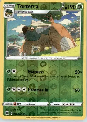 Torterra - SWSH09: Brilliant Stars - Reverse Holo LP - #008/172 - Pokémon Card Single