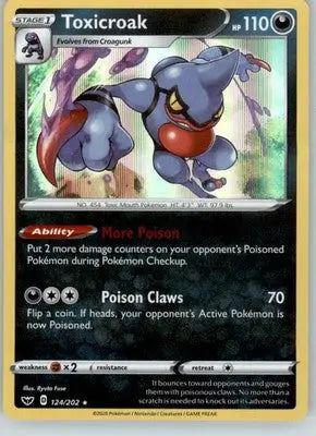 Toxicroak - SWSH01: Sword & Shield Base Set - 124/202 - Holo LP - Pokémon Card Single