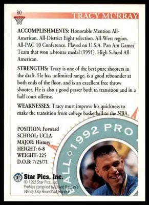 Tracy Murray 1992 Star Pics #80 UCLA Bruins - Basketball Card Single