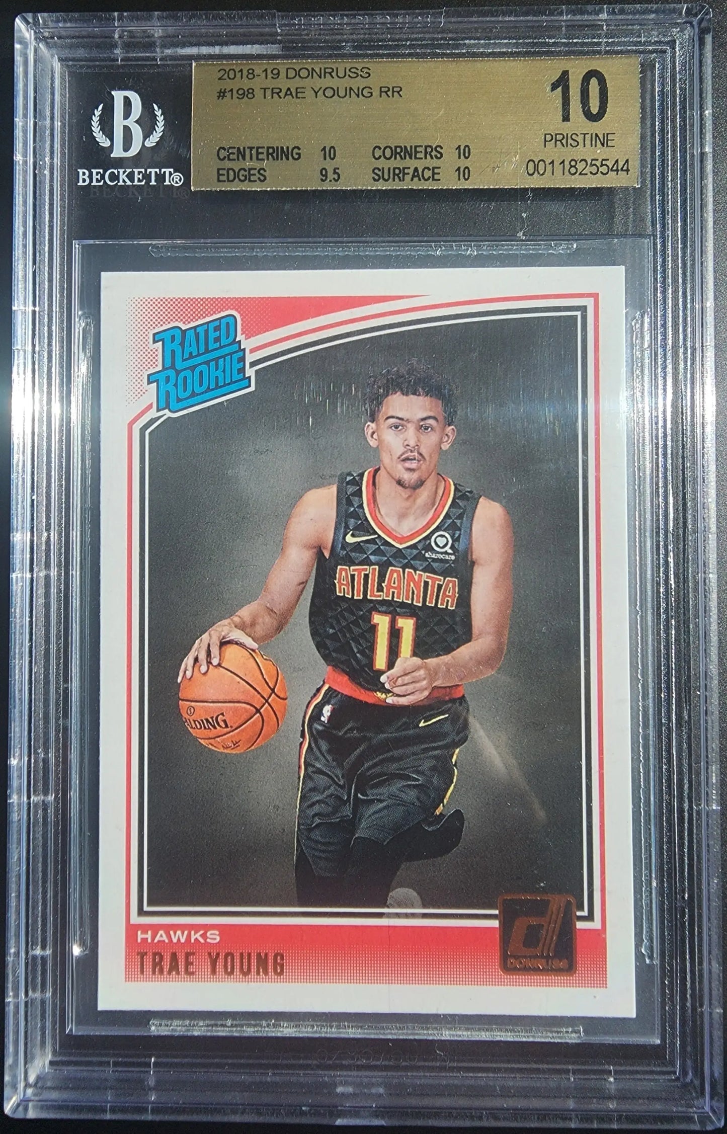 Trae Young 2018 Donruss #196 graded BGS 10 Pristine basketball card