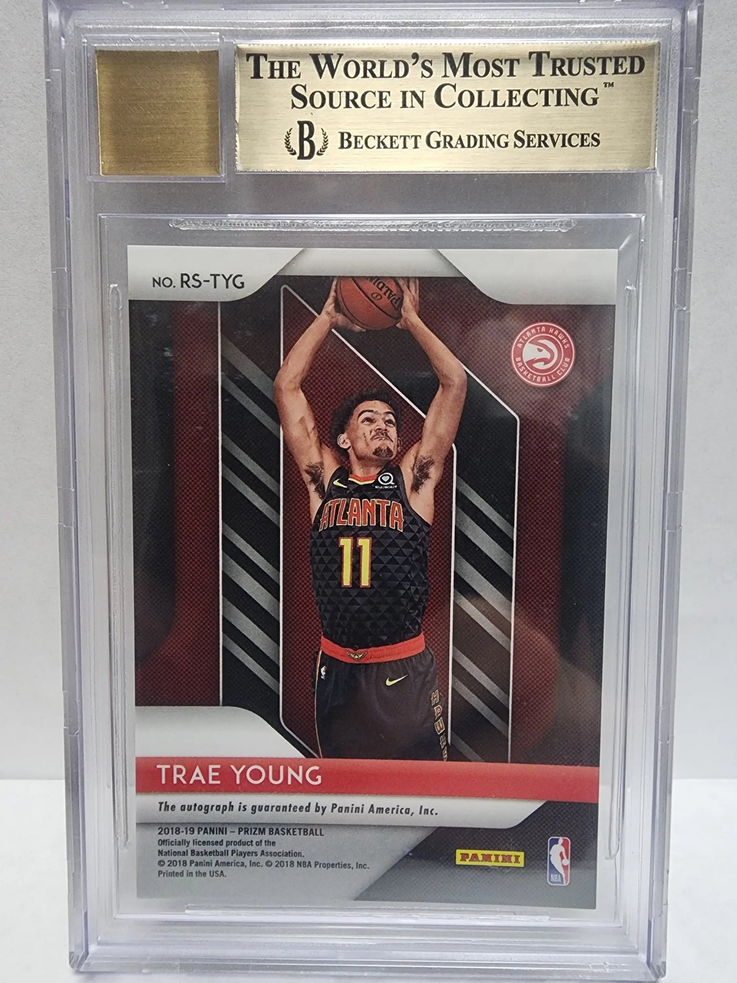 Trae Young 2018 Panini Prizm Auto BGS 9.5 Auto 10 - Basketball Card Single