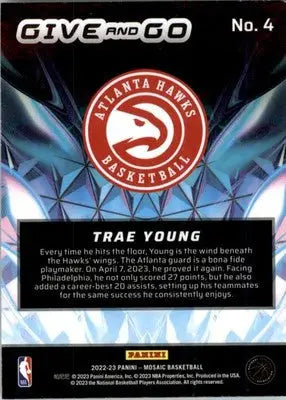 Trae Young - 2022-23 Panini Mosaic - #4 - Give and Go Mosaic Basketball - Basketball Card Single
