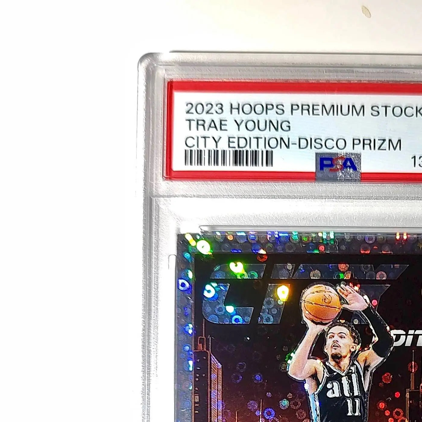 Trae Young 2023 Panini Hoops Premium City Edition #28 Disco Prizm PSA 10 Gem - Basketball Card Single