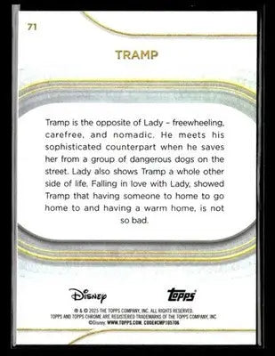 🌟 Tramp, 2025 Topps Chrome Disney #71 🌟 - Non-Sports Card Single