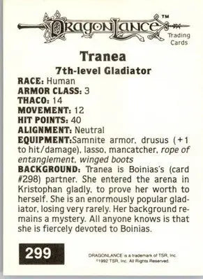 Tranea - 1992 TSR Advanced Dungeons & Dragons - #299 - Non_sport - Non-Sports Card Single