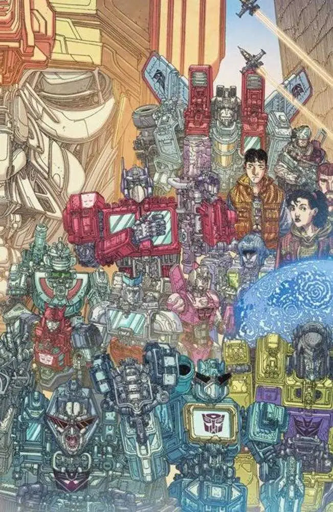 Colorful Transformers robots, including Optimus Prime, in trading card collection image