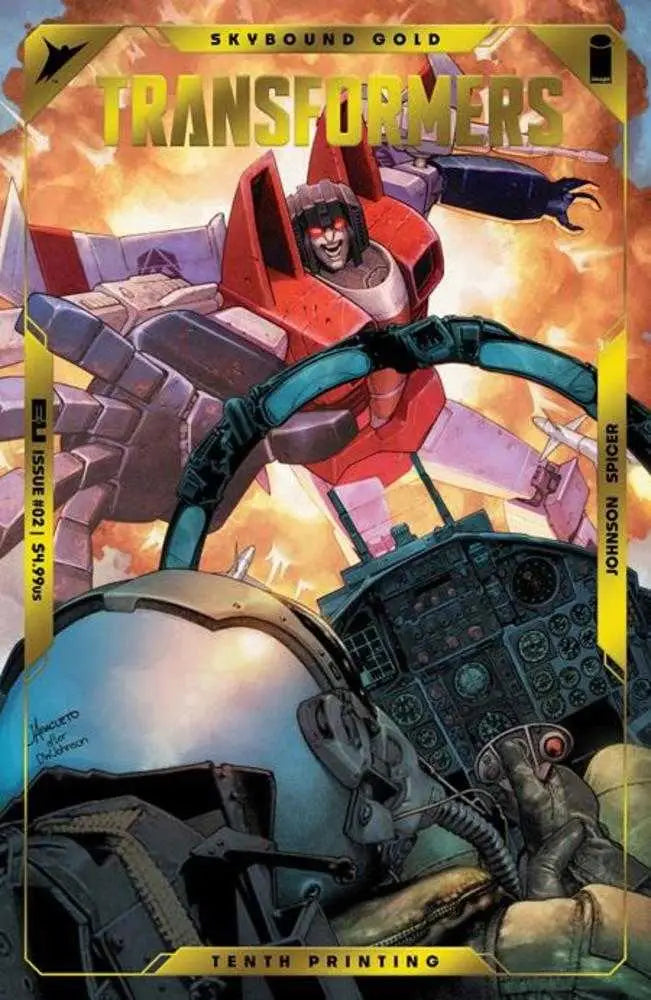 Transformers #2 10 Th Printing Cover B Jay Anacelto & Romulo Fajardo Jr Emboss & Gold Foil Variant - Back Issues