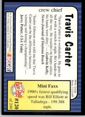 Travis Carter - 1991 Maxx - #120 - Racing - Racing Card Single