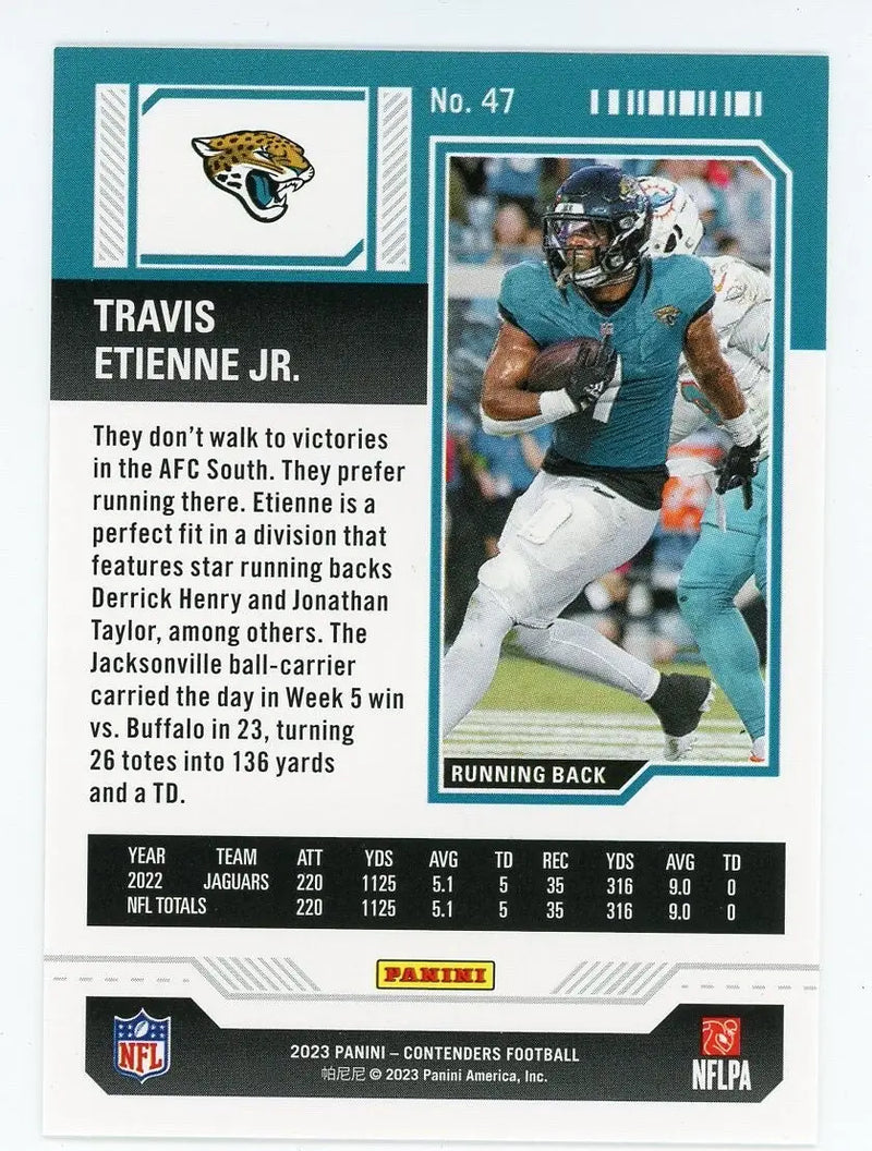 Travis Etienne 2023 Panini Contenders Game Ticket Red #47 Jacksonville Jaguars - Football Card Single