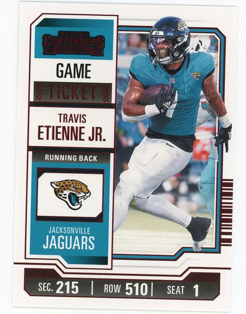 Travis Etienne 2023 Panini Contenders Game Ticket Red #47 Jacksonville Jaguars - Football Card Single