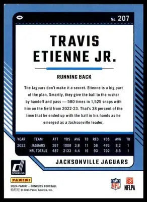 Travis Etienne Jr. 2024 Donruss #207 Jacksonville Jaguars Football Card NFL - Football Card Single