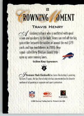 Travis Henry - 2002 Donruss Gridiron Kings - #8 - Football - Football Card Single