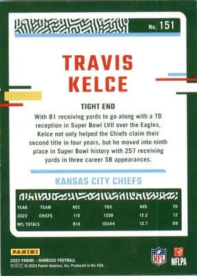 Travis Kelce - 2023 Donruss - #151 - Football - Football Card Single