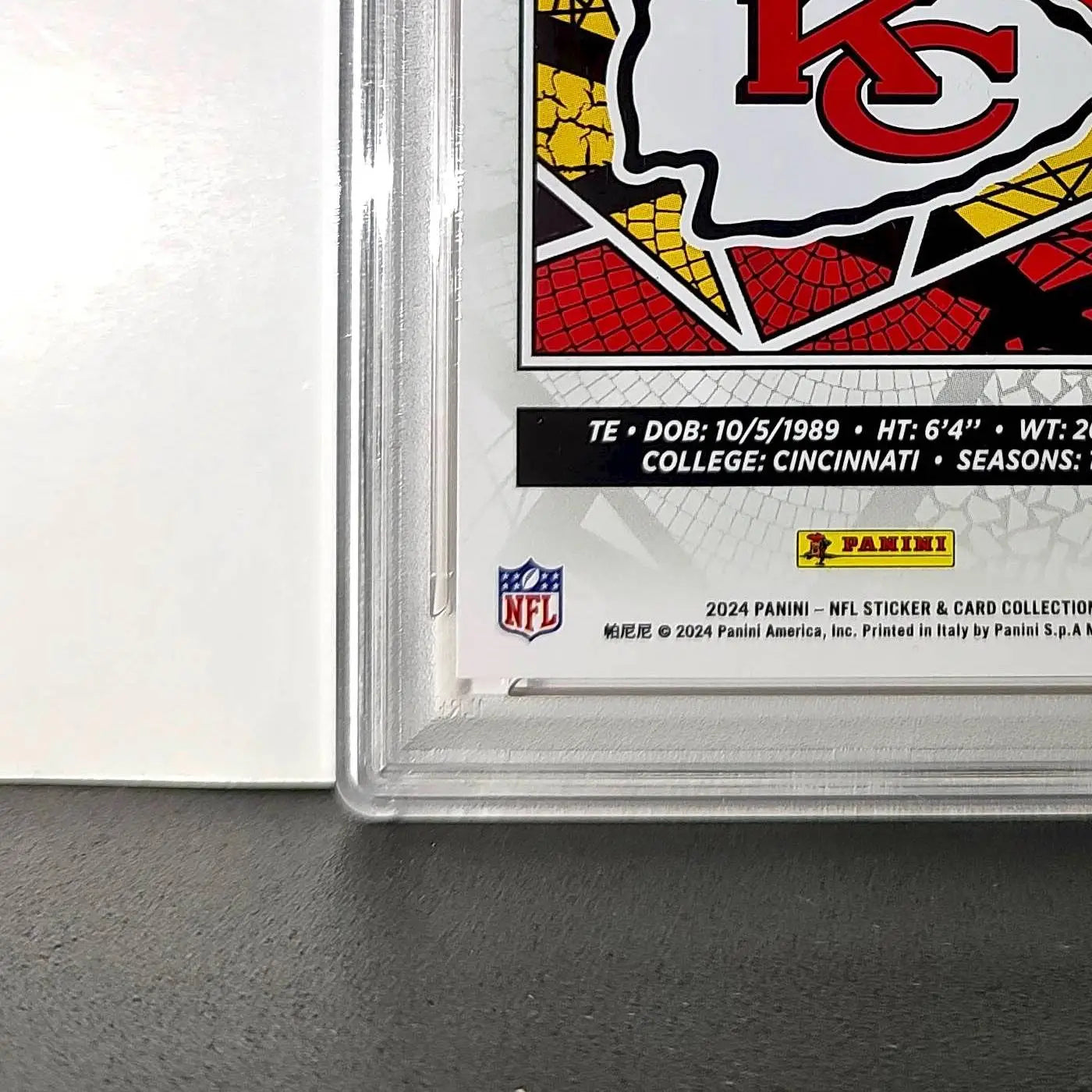 Travis Kelce 2024 Panini Sticker Collection 026/049 #1 Bronze Foil PSA 9 Mint
